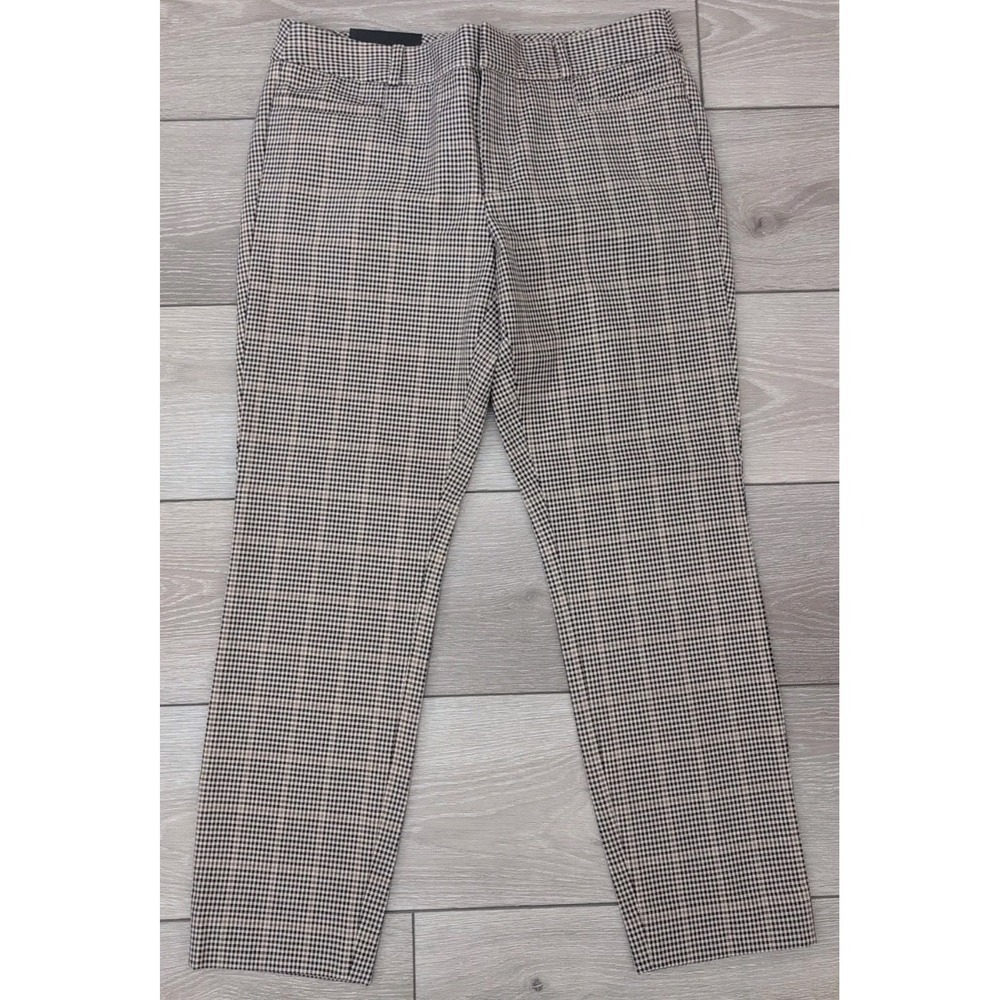 Banana Republic Modern Sloan in Brown Plaid Bi-Stretch Ankle Pants Size 6P NWT